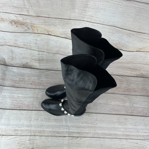 Stuart Weitzman Portia 5050 Womens Sz 5B Over The Knee Boots Black Pearl - Picture 7 of 9